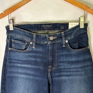 Lucky Brand Women's Dark Blue Mid Rise Straight Leg Jeans